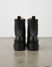 Genuine Leather High Ankle Heavy Duty Biker Women's Boots - back-view