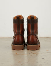 Genuine Leather Men's Lace-Up High Ankle Boots - back-view