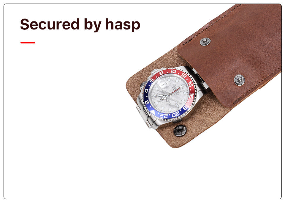 Genuine Leather Portable Single Watch Case