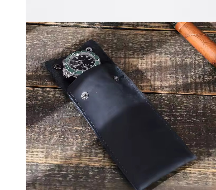 Genuine Leather Portable Single Watch Case