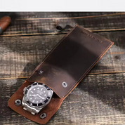 Genuine Leather Portable Single Watch Case