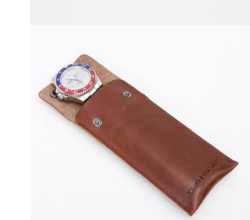 Genuine Leather Portable Single Watch Case