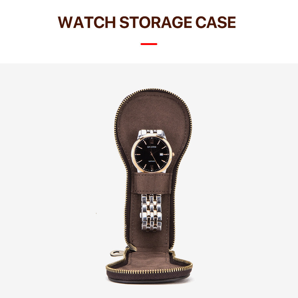 Genuine Leather Single Watch Protective Case