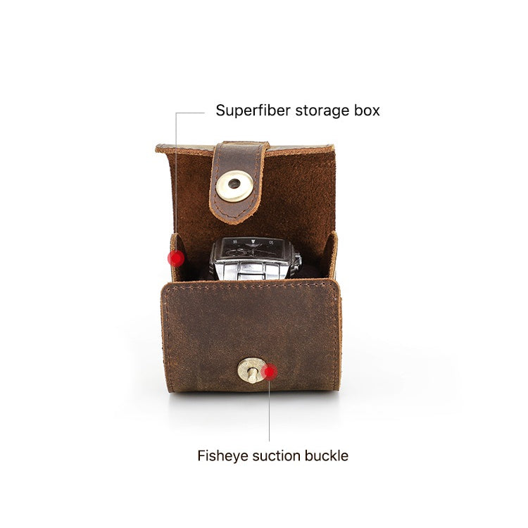 Genuine Leather Single Watch Travel Roll Case