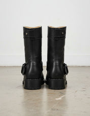 Genuine Leather Women's Ankle Boots - Comfort and Durable Moto Boots - back-view