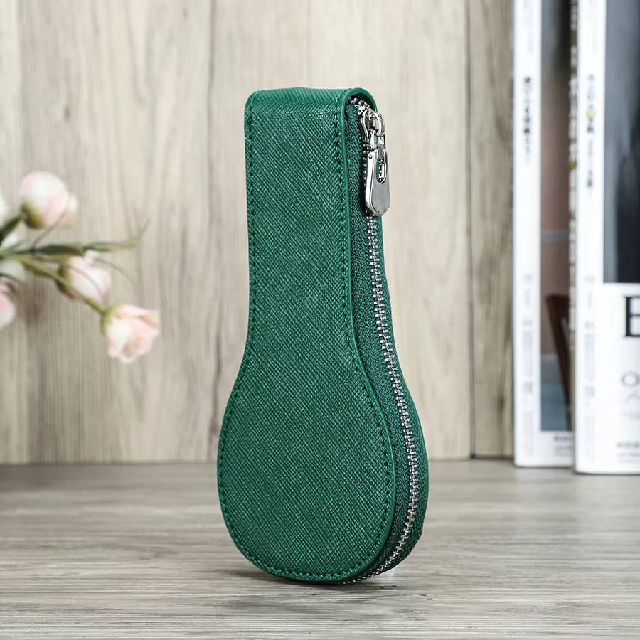 Genuine Leather Zipper Watch Pocket Organizer