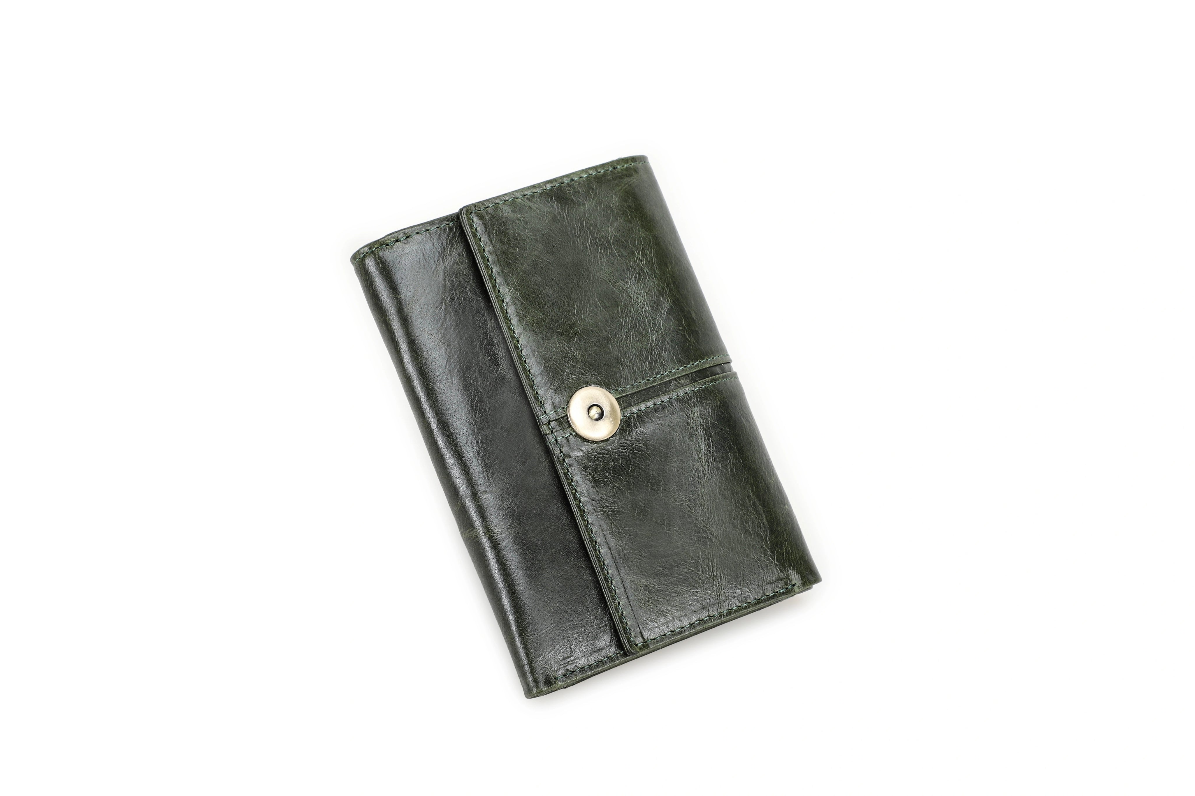 Genuine Leather Zipper Coin Pocket Trifold Wallet