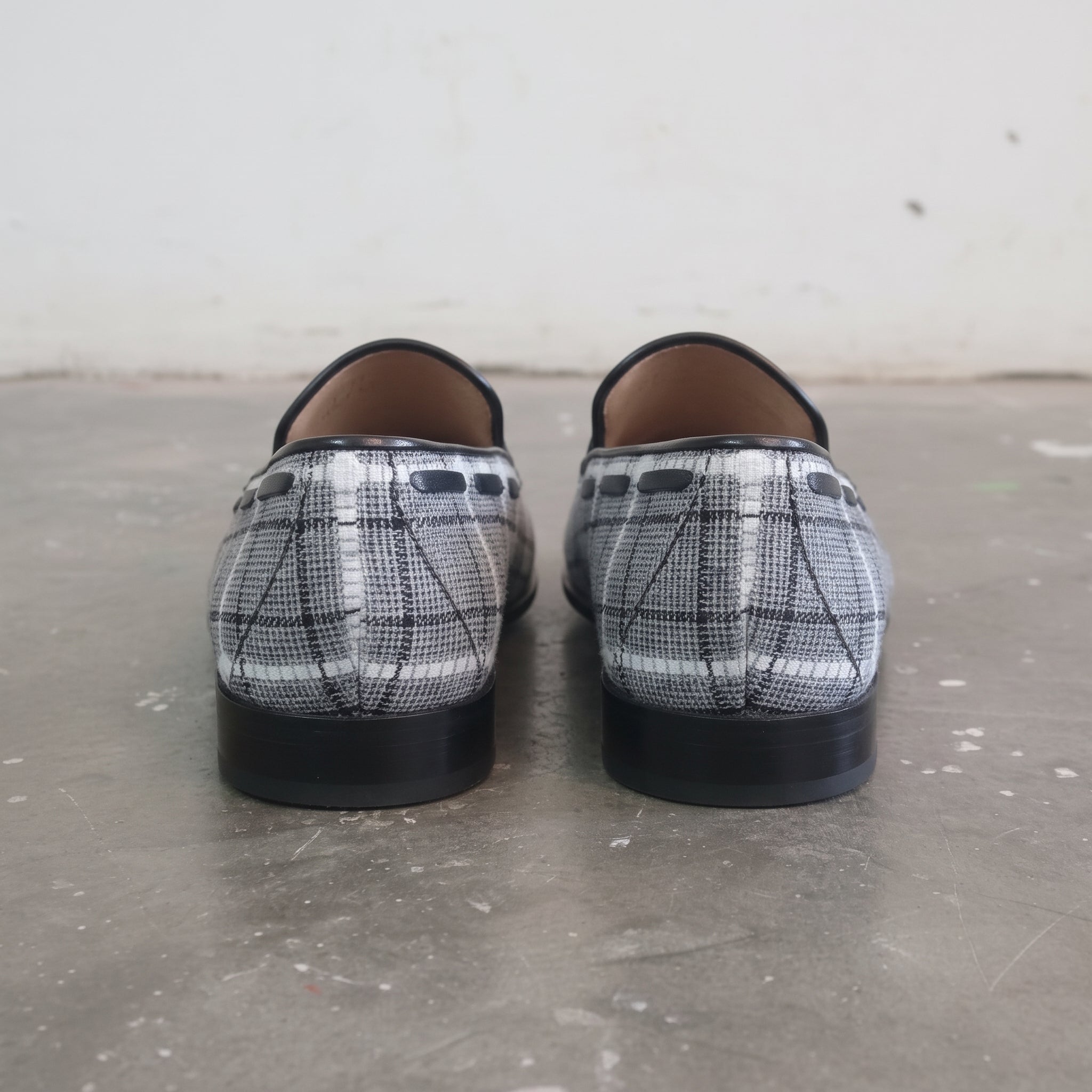 Gray Apron-Toe Tweed and Leather Tassel Loafers — Batsford