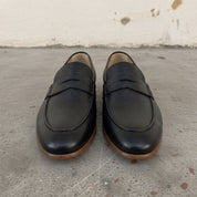 Handcrafted Men's Black Leather Moccasin Loafers — Finsbury