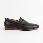 Handcrafted Men's Black Leather Moccasin Loafers — Finsbury