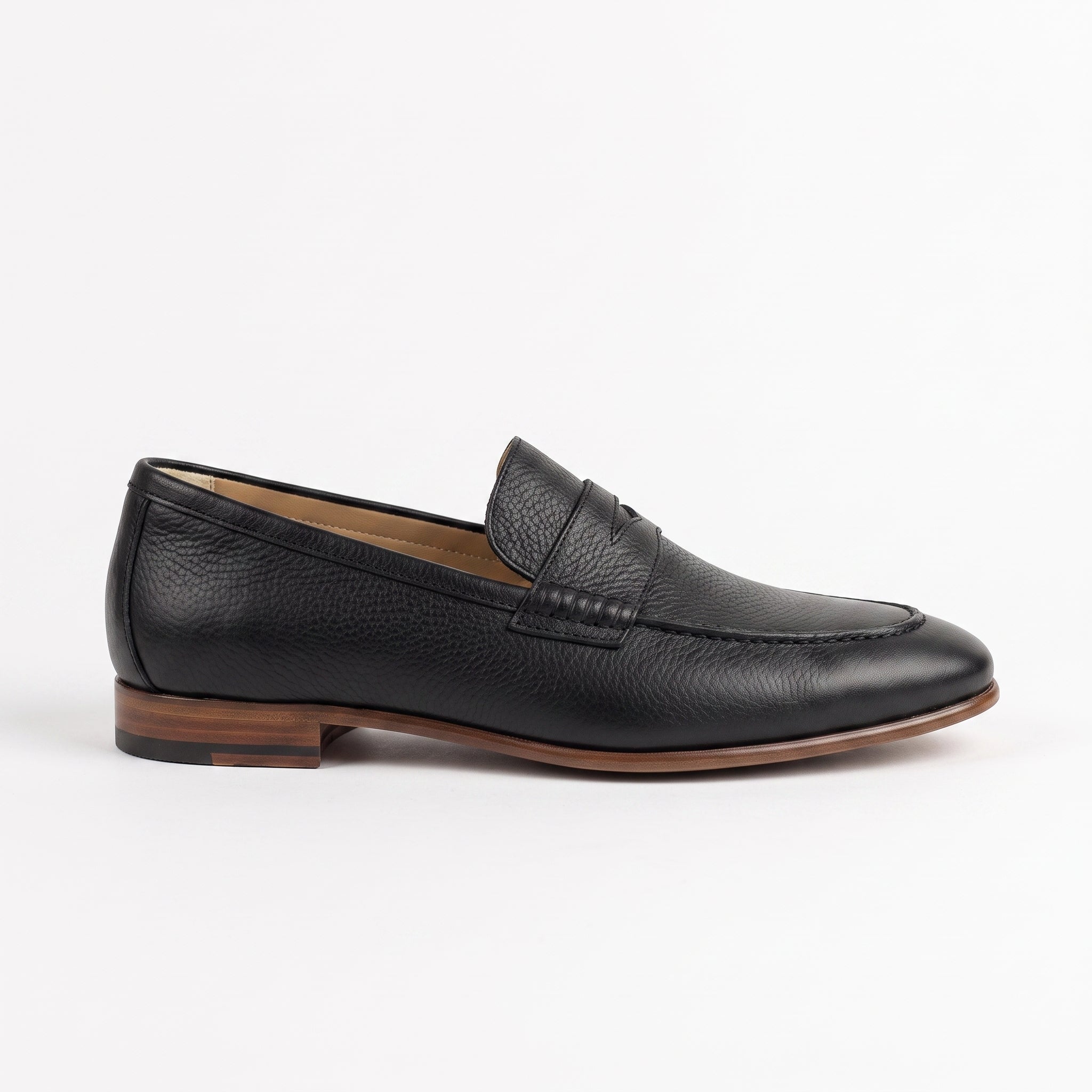 Handcrafted Men's Black Leather Moccasin Loafers — Finsbury