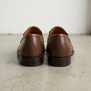 Men's Brown Apron-Toe Leather Penny Loafers — Aldwych