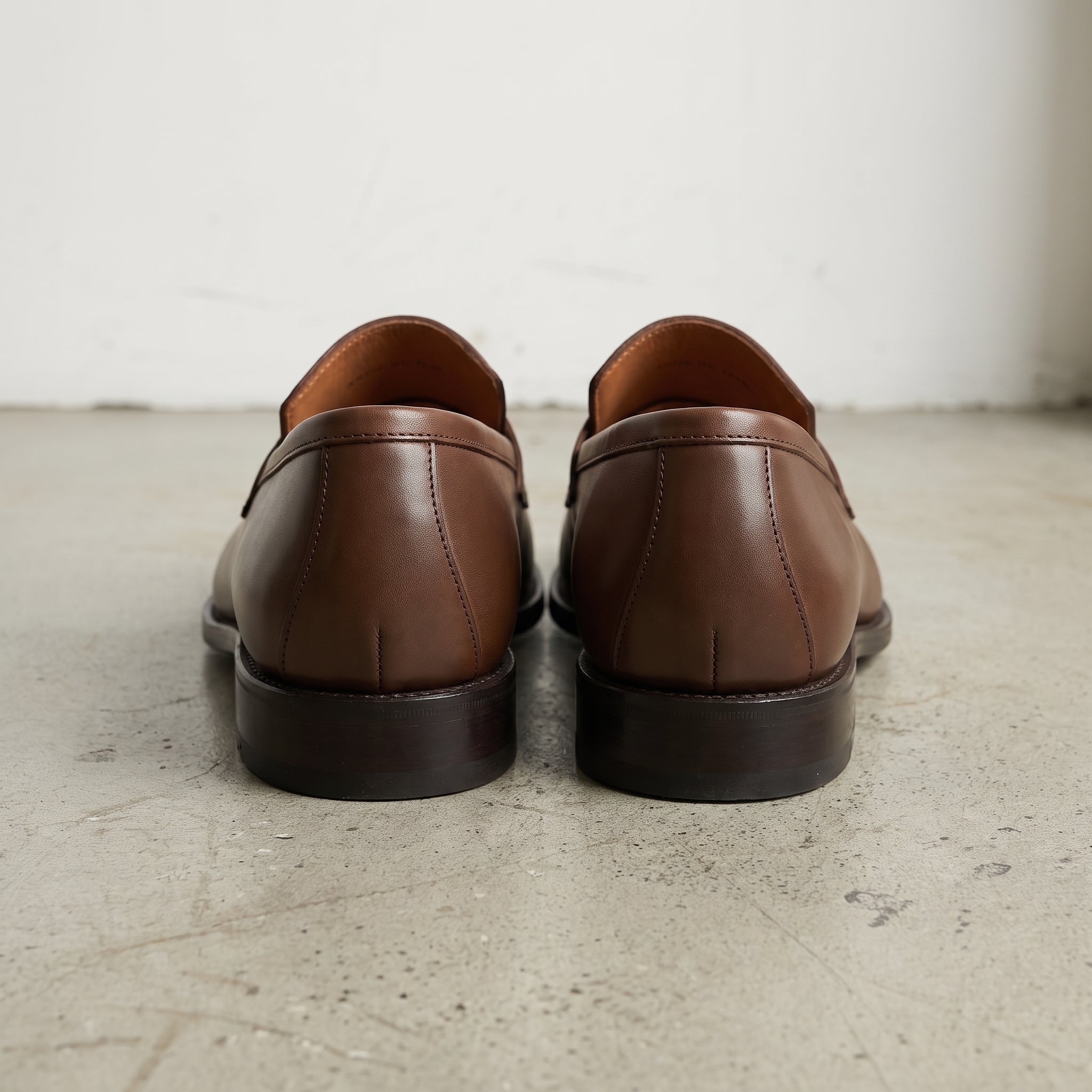 Men's Brown Apron-Toe Leather Penny Loafers — Aldwych