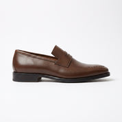 Men's Brown Apron-Toe Leather Penny Loafers — Aldwych