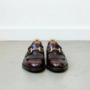 Handcrafted Men's Brown Leather Loafers - front-view