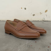 Handcrafted Men's Brown Leather Penny Loafers — Finsbury
