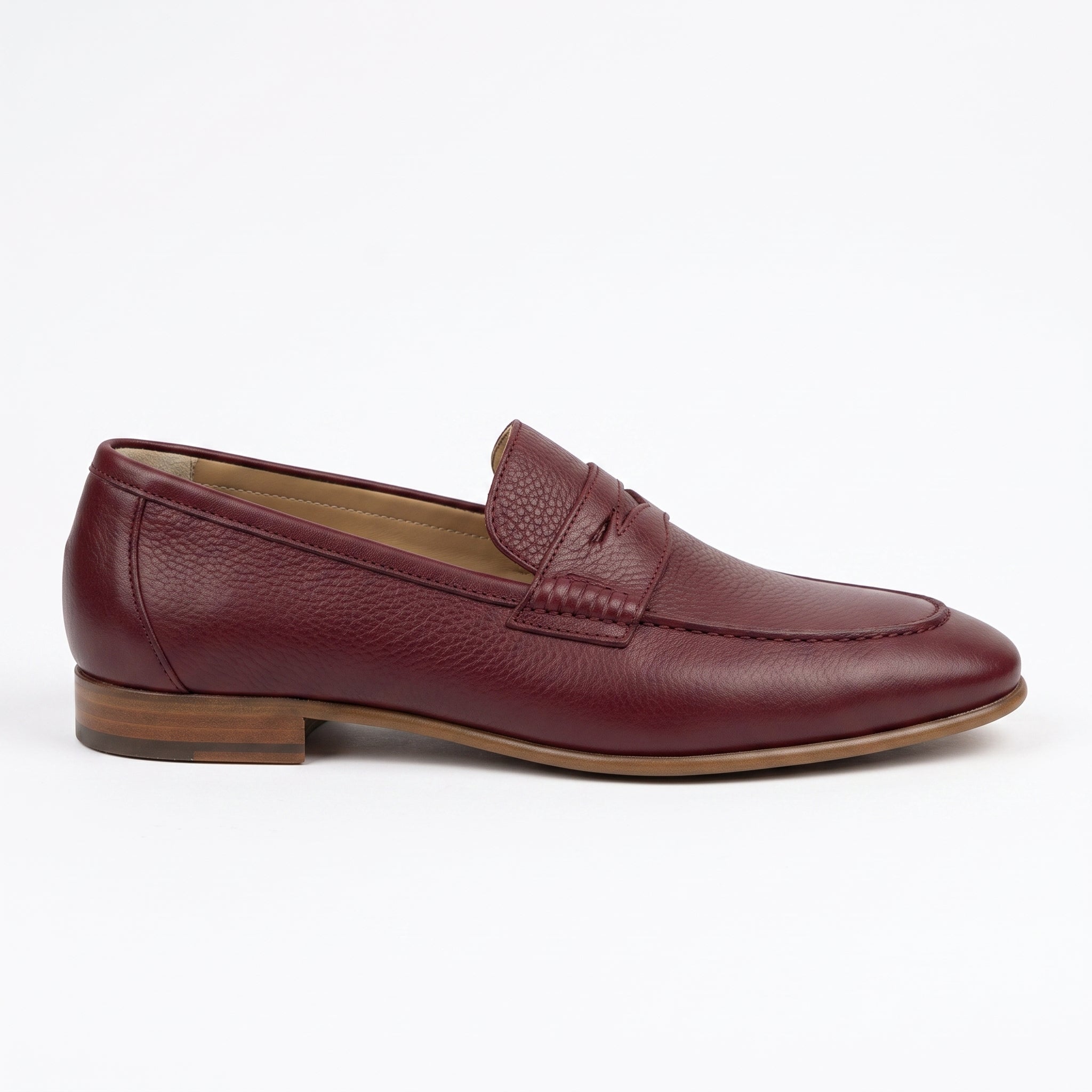 Handcrafted Men's Burgundy Leather Moccasin Loafers — Finsbury