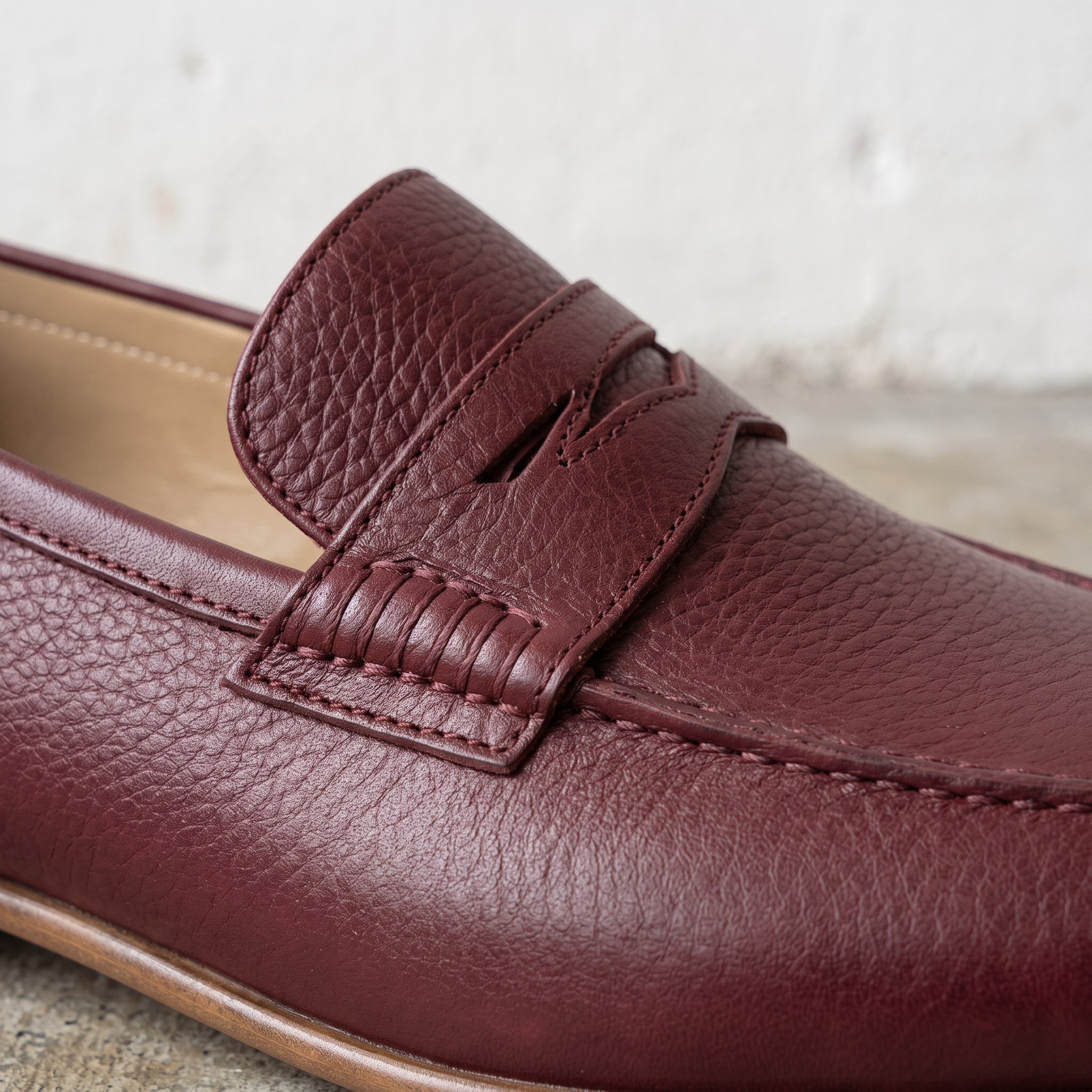 Handcrafted Men's Burgundy Leather Moccasin Loafers — Finsbury
