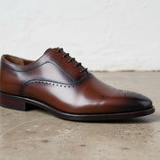 Handcrafted Men's Cow Leather Dress Shoes - detail-view-showing-texture