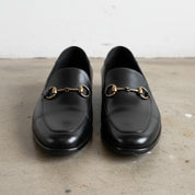 Handcrafted Men's Cow Premium Leather Horsebit Loafers - front-view