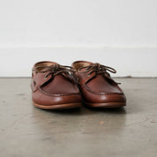 Handcrafted Men's Full Grain Premium Leather Boat Shoes - front-view