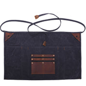 Handmade Adjustable Waxed Canvas Waist Work Apron with Large Pockets
