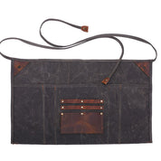 Handmade Adjustable Waxed Canvas Waist Work Apron with Large Pockets