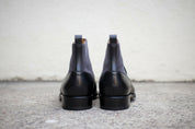 Handmade Black Button Boots, Men Black Formal Boot, Two Toned Boot