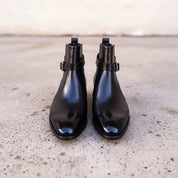 Handmade Black Leather Ankle Boots,Men Black Leather Boots,High Ankle Boots - front-view