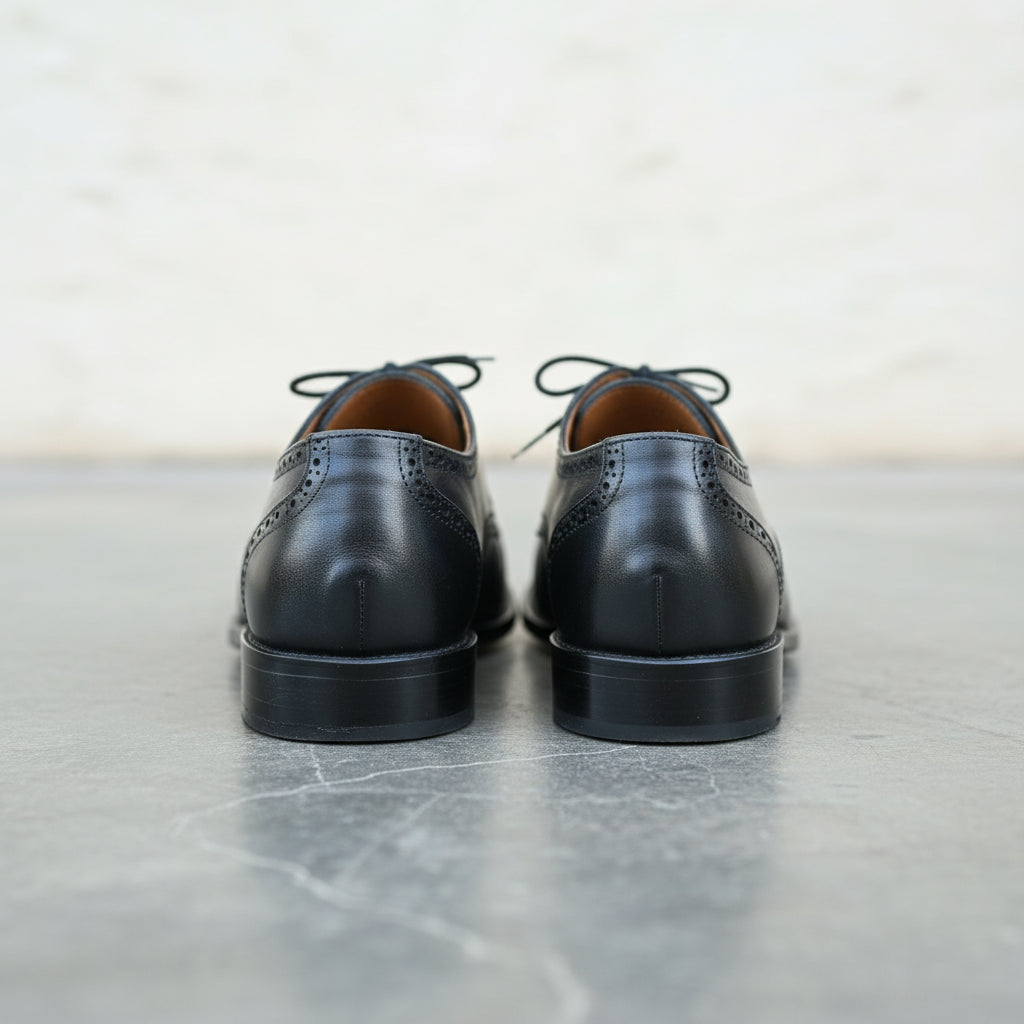 Handmade Brogue Oxford Lace-Up Full-Grain Leather Men’s Dress shoes - back-view