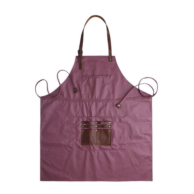 Handmade Canvas Apron with Pockets and Waist Ties for Men and Women