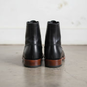 Handmade Cap-Toe Ankle Lace-Up Full-Grain Leather Men’s Dress Boots - back-view