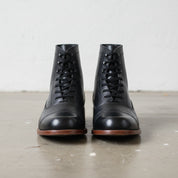 Handmade Cap-Toe Ankle Lace-Up Full-Grain Leather Men’s Dress Boots - front-view