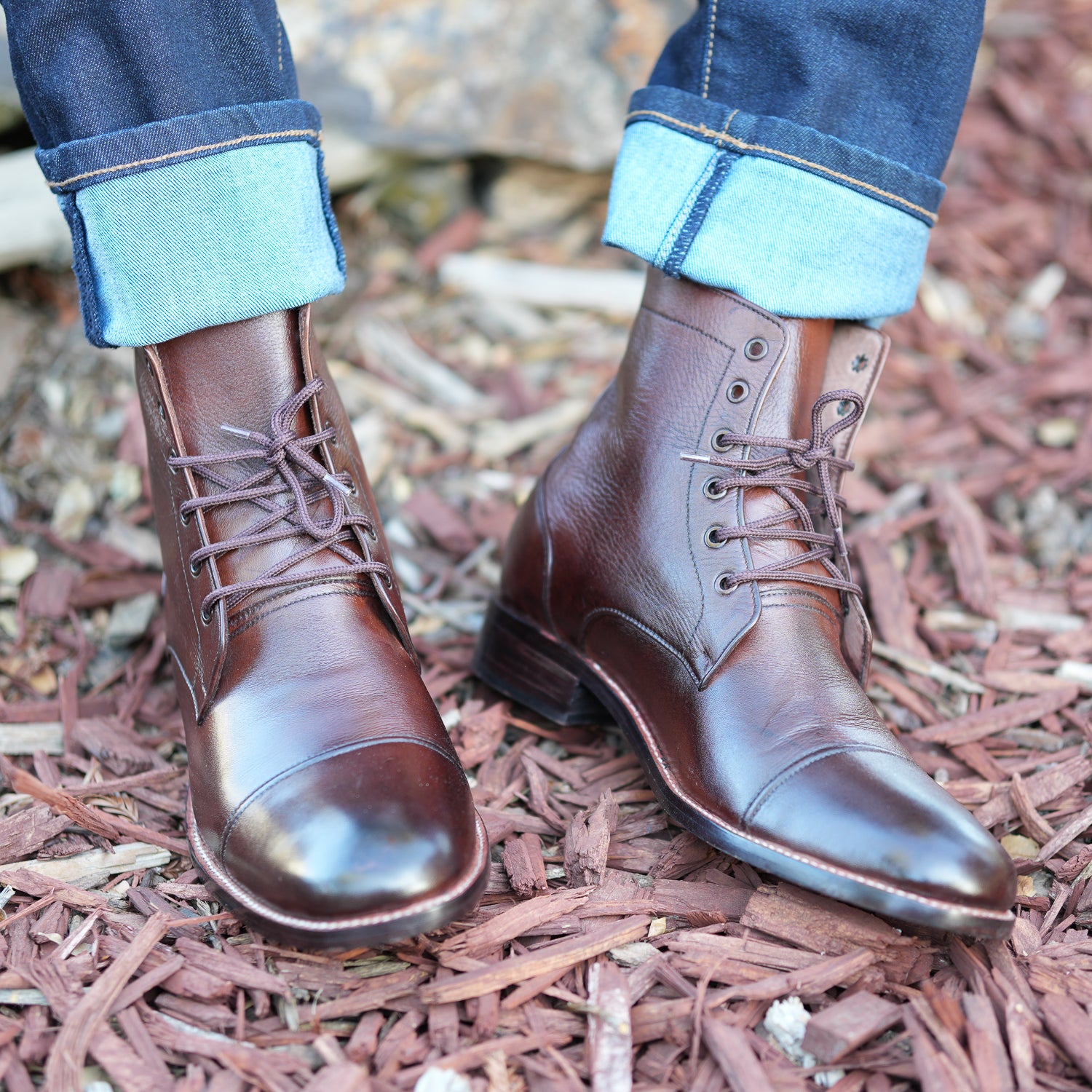 Handcrafted Full-Grain Leather Cap-Toe Ankle Boots