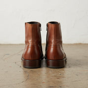 Handmade Cap-Toe Ankle Zipper Full-Grain Leather Men’s Casual Boots - back-view