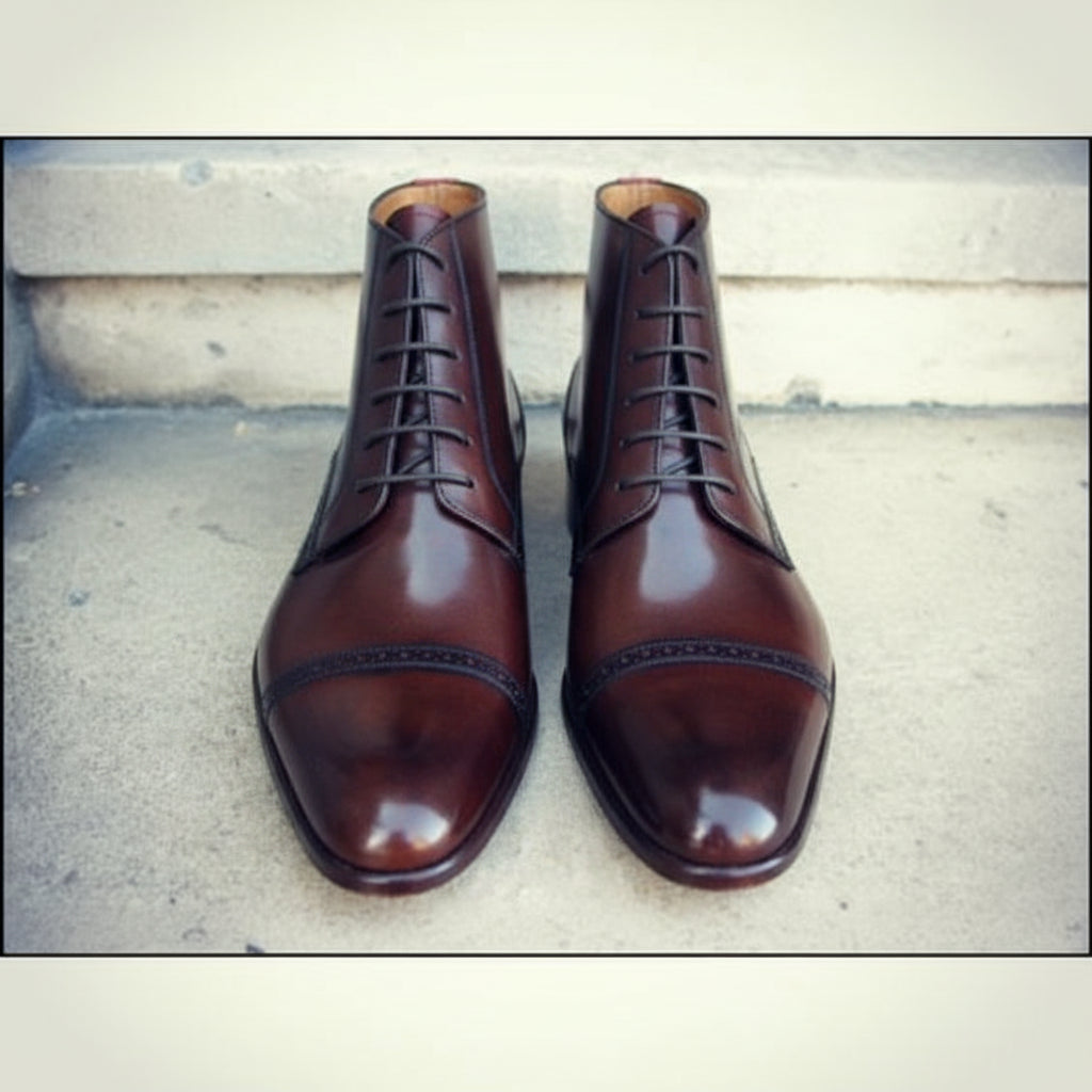 Handmade Dark Brown leather dress boots for men's, Men Brown ankle boots US 11 / Dark Brown Brown / D - Standard Handmade Dark Brown leather dress boots for men's, Men Brown ankle boots US 11 / Dark Brown Brown / D - Standard