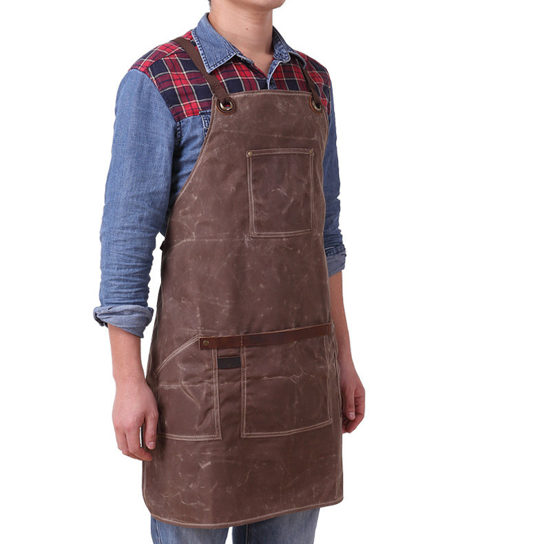 Handmade Durable Canvas Cross Back Adjustable Work Apron for Men & Women