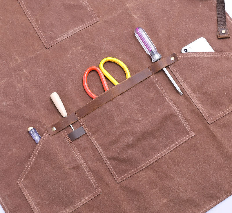 Handmade Durable Canvas Cross Back Adjustable Work Apron for Men & Women