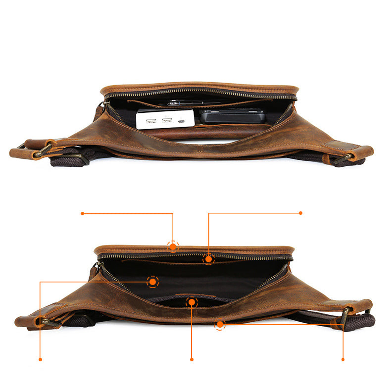 Handmade Leather Chest Bag for Men