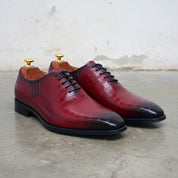 Handmade Men Alligators shoes, Men burgundy crocodile shoes, shoes for men - 3-4-right-view