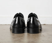 Handmade Men Black And Gray Wingtip Brogue Formal Shoes Tuxedo Dress Shoes - back-view