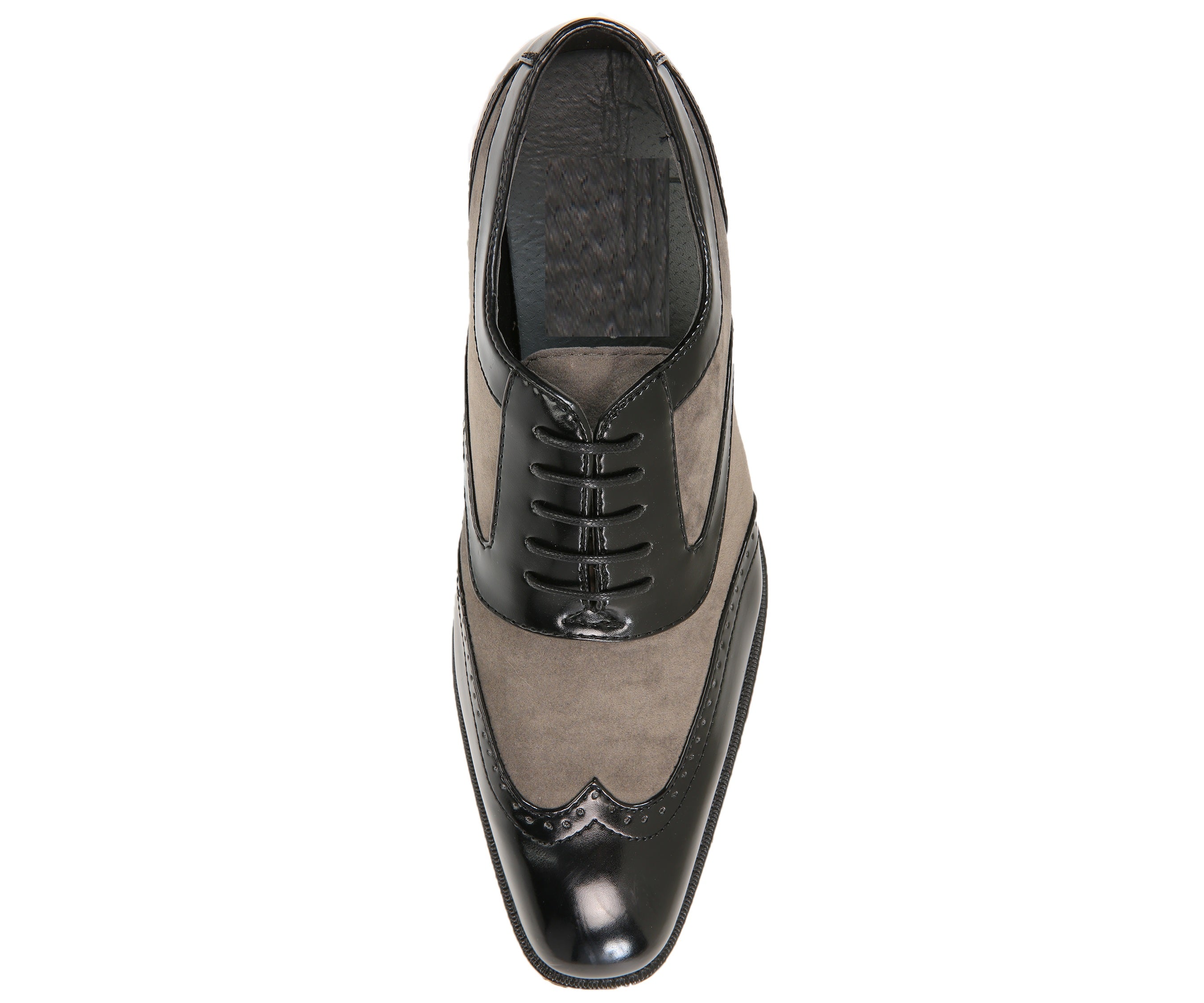Men's Black and Gray Wingtip Brogue Tuxedo Dress Shoes US 10.5 / Black/Gray / D - Standard Men's Black and Gray Wingtip Brogue Tuxedo Dress Shoes US 10.5 / Black/Gray / D - Standard