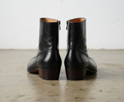 Handmade Men Black Ankle Leather Boot, Mens Side Zipper Boot, Mens Boot - back-view
