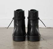 Handmade Men Black Boots, Combat Boot, Lace up Boot, Mens - back-view