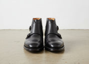 Handmade Men Black Boots, Double Monk Strap Boot, Leather Boots Formal - front-view