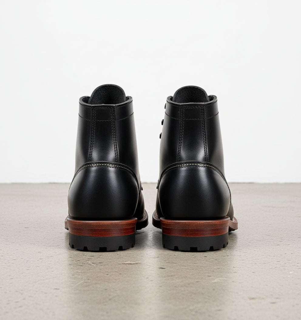 Handmade Men Black Casual Leather Ankle Boots Lace Up Ankle High Boots ...