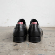 Handmade Men Black Formal Wingtip Shoes, Spectator Black Dress Shoes