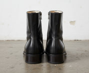 Handmade Men Black High Ankle Fashion Zipper Boots, Style Ankle Boots - back-view