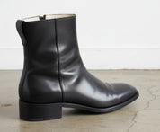 Handmade Men Black High Ankle Fashion Zipper Boots, Style Ankle Boots - detail-view-showing-texture