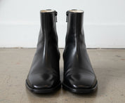 Handmade Men Black High Ankle Fashion Zipper Boots, Style Ankle Boots - front-view